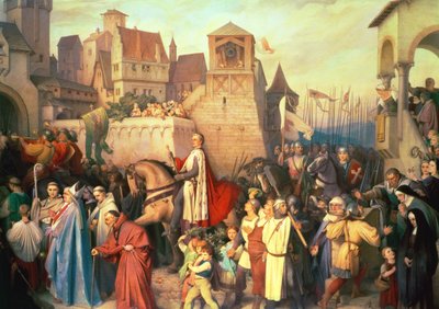 Duke Leopold the Glorious enters Vienna on his return from the Crusades by Josef Mathias Trenkwald